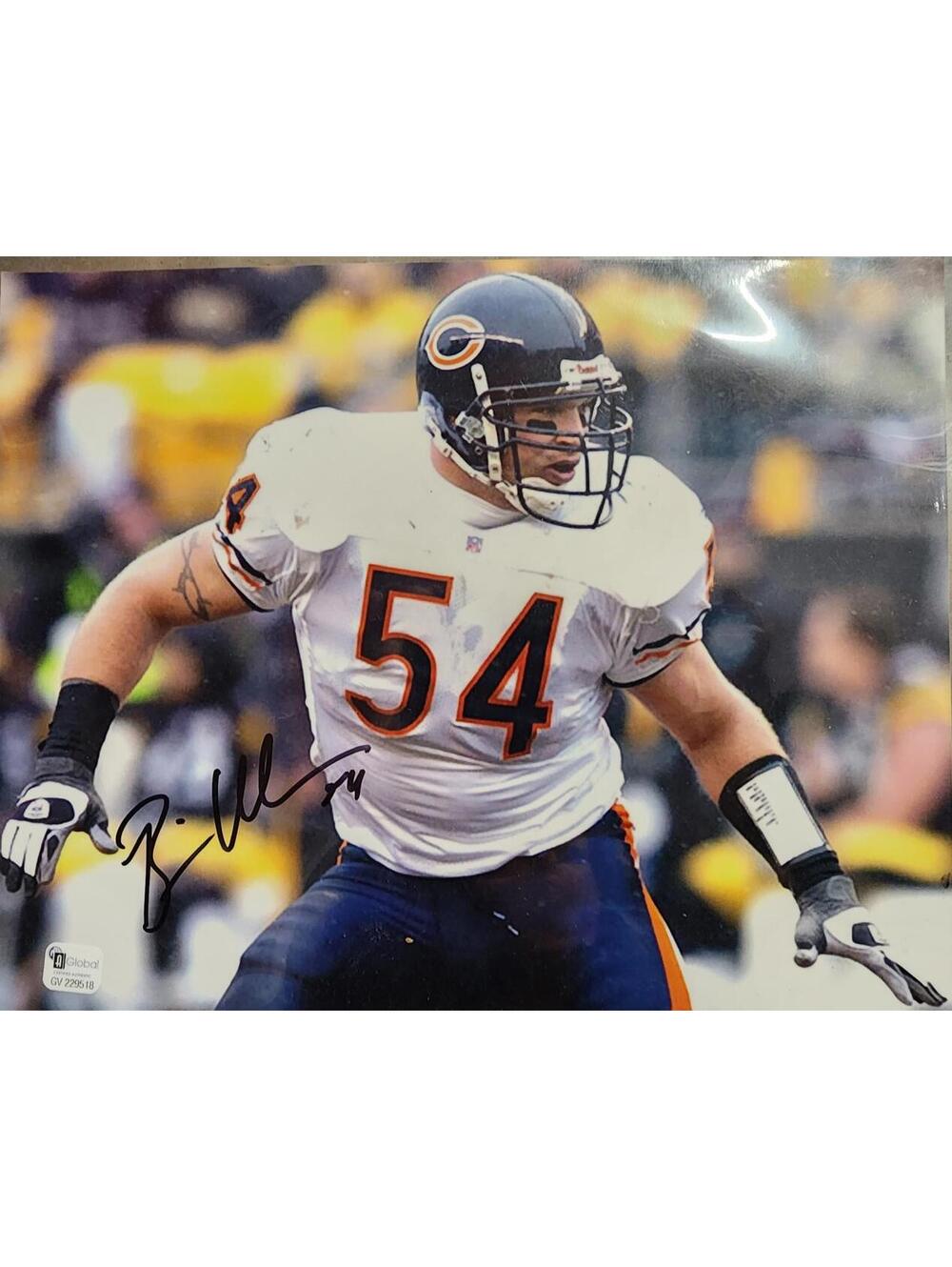 Signed Brian Urlacher Chicago Bears 8x10 Photo with COA